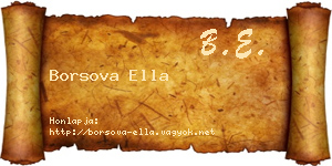 Borsova Ella névjegykártya